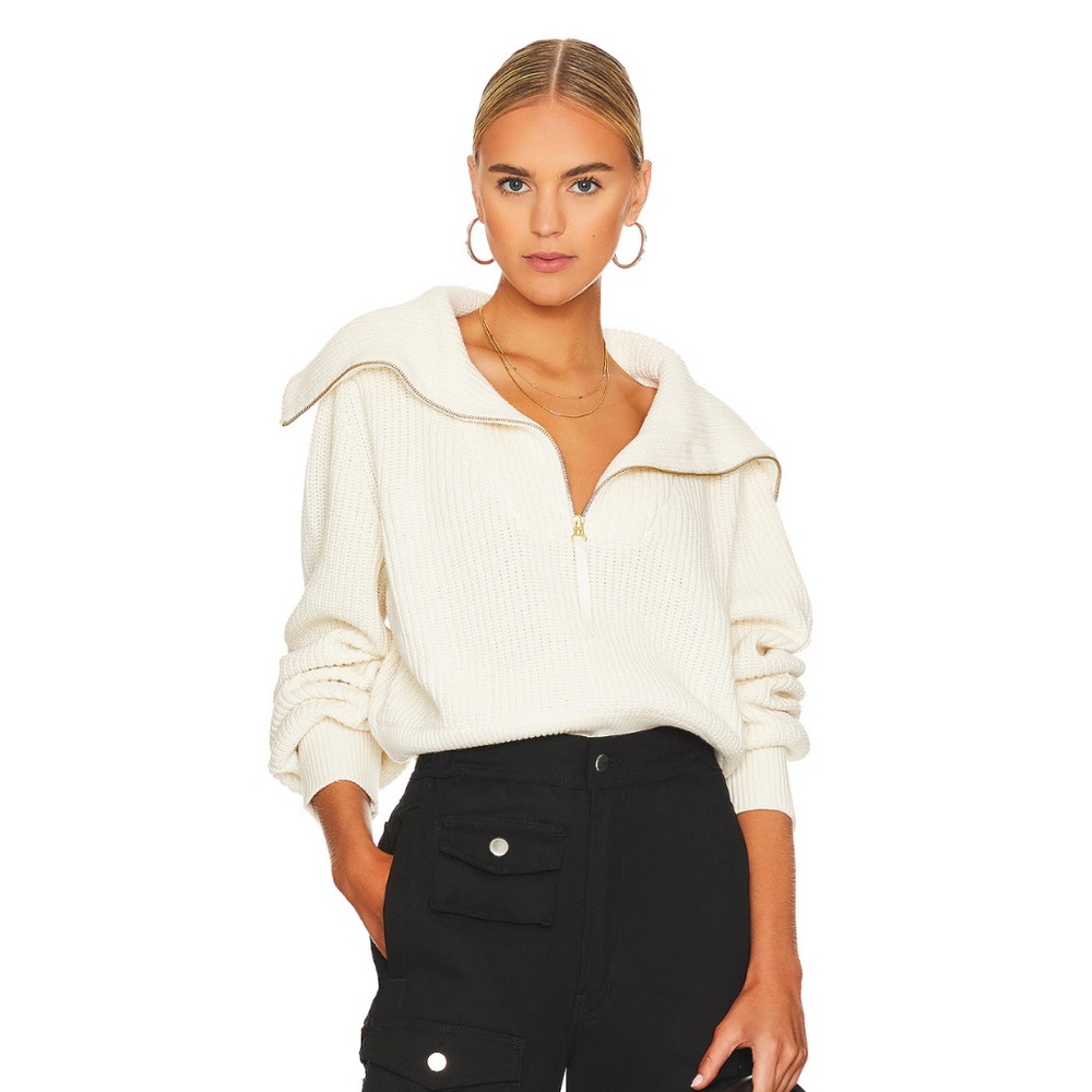 Varley Mentone Half Zip in Egret
size Small